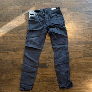 Rag & Bone Navy Slim Fit Button-Fly Pants (great condition; wrinkle from storage